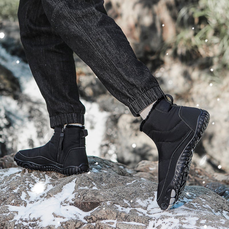 Plus Size Couple Snow Boots Winter Fleece-Lined Thick Cotton Shoes Cold-Proof Water-Splashing Outdoor Cotton Boots - Image 5